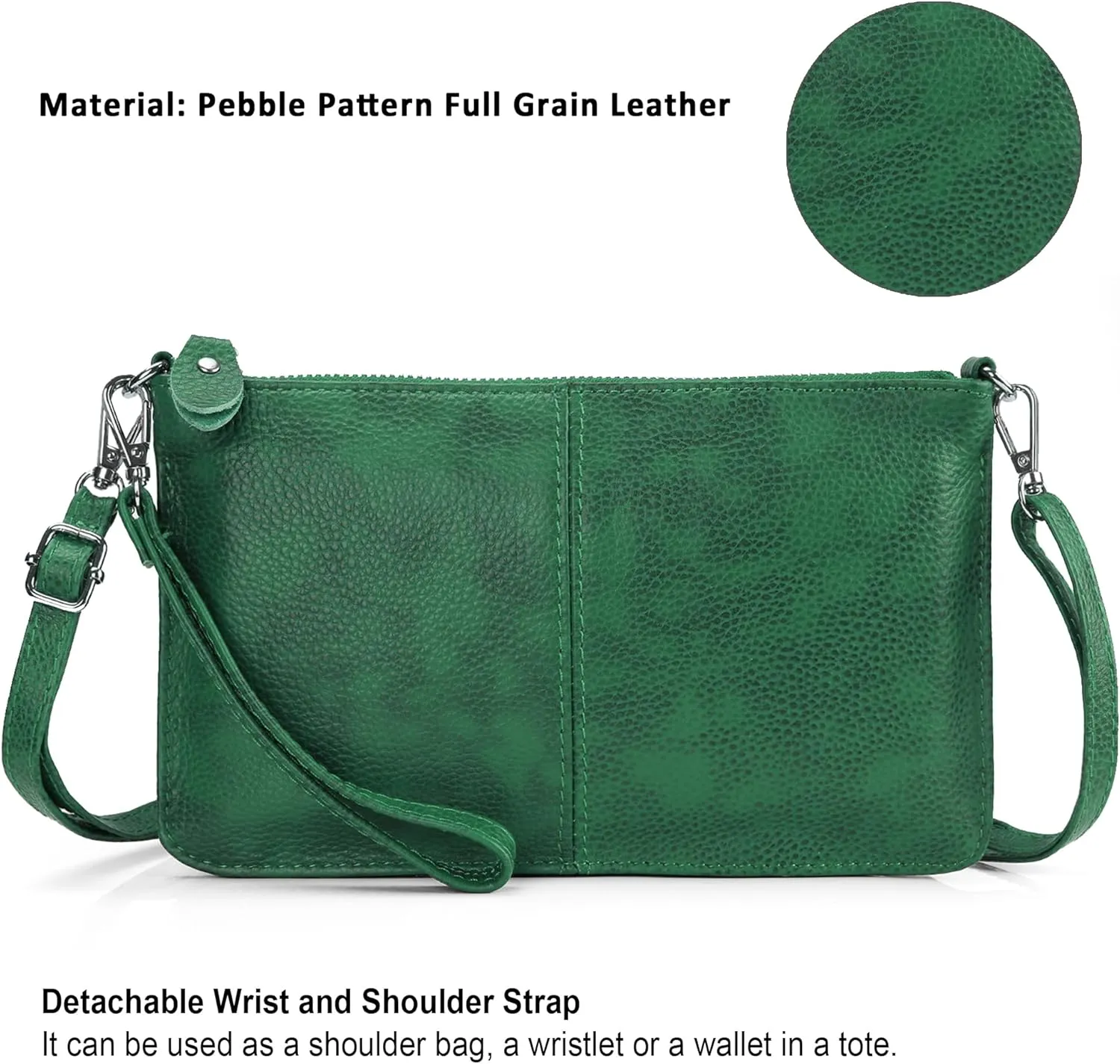 befen Genuine Leather Wristlet Clutch Wallet Purses Small Crossbody Bags for Women with RFID Blocking Card Slots