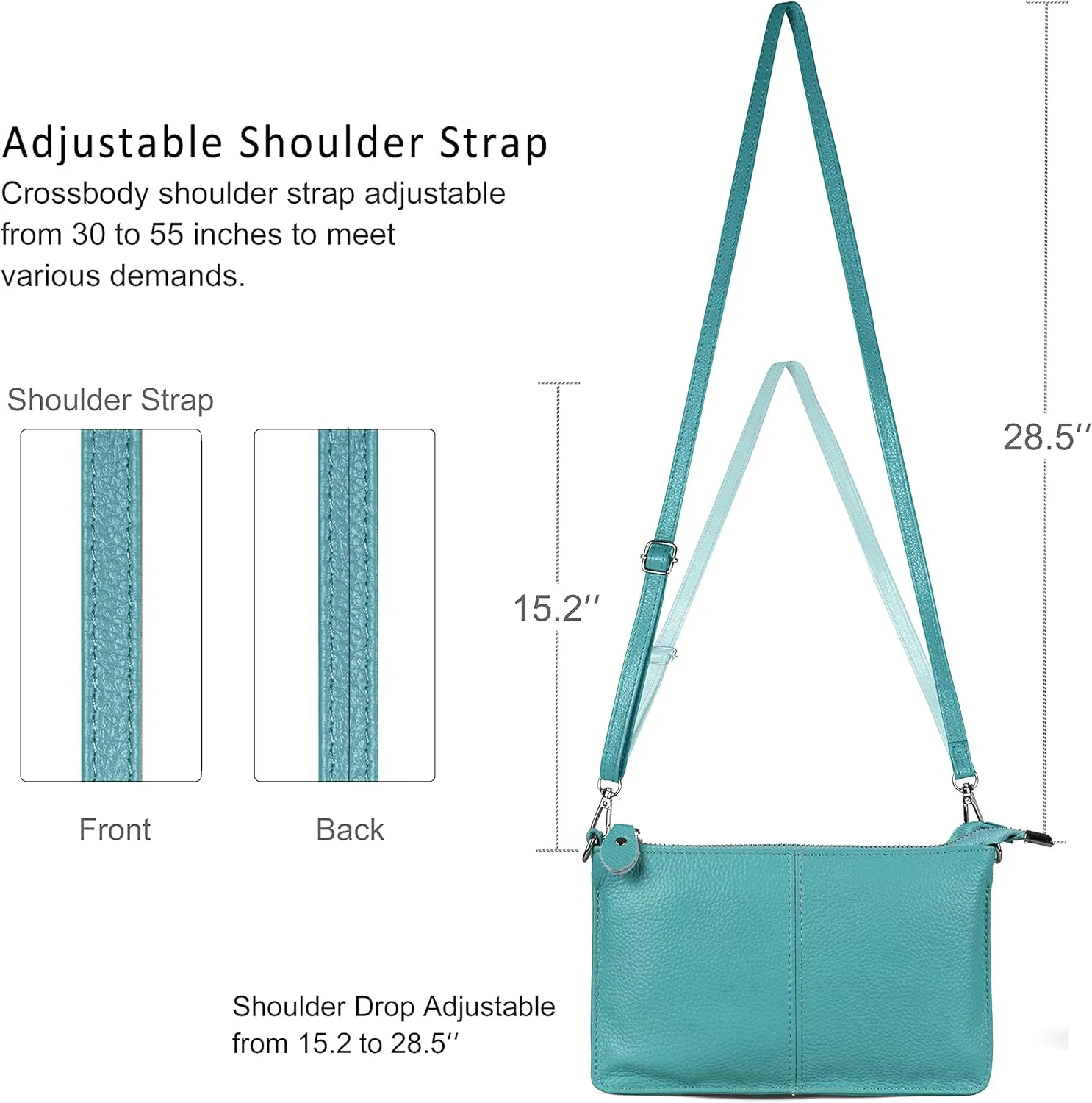befen Genuine Leather Wristlet Clutch Wallet Purses Small Crossbody Bags for Women with RFID Blocking Card Slots