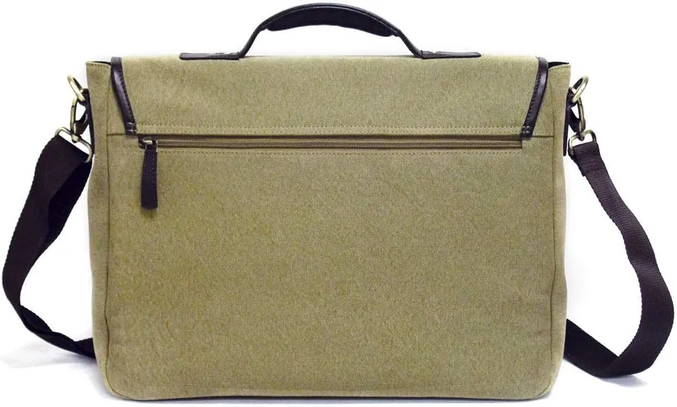 Bellino Livingston Leather Briefcase, Olive Brown, One Size