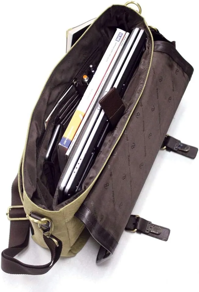 Bellino Livingston Leather Briefcase, Olive Brown, One Size