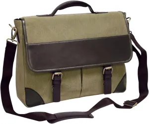 Bellino Livingston Leather Briefcase, Olive Brown, One Size