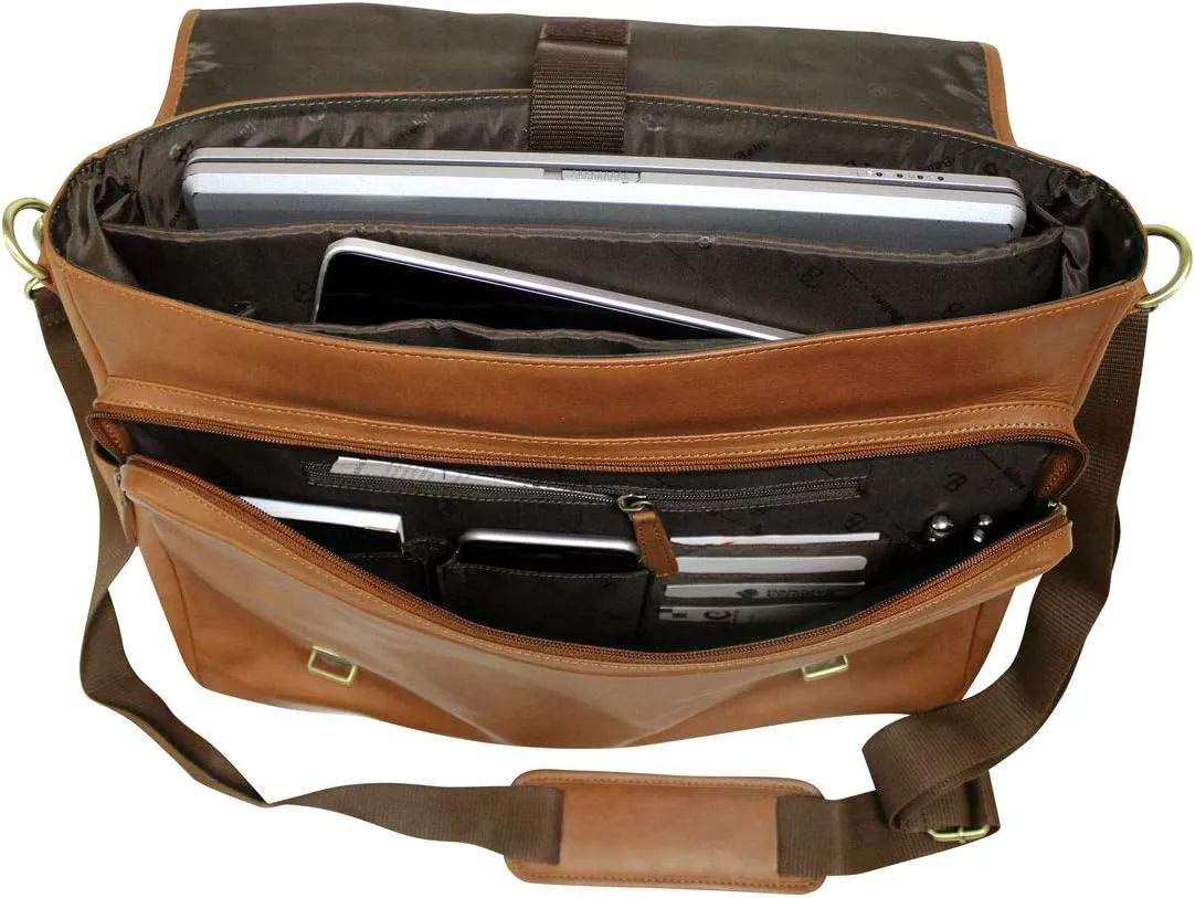 Bellino Marshall Leather Briefcase, Tan, One Size