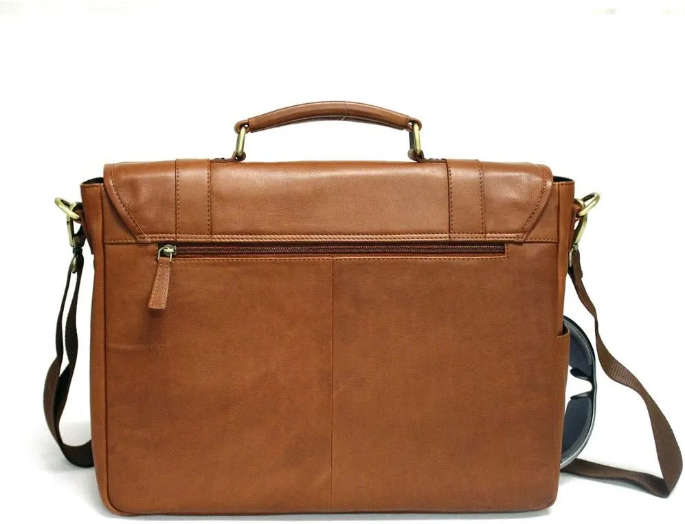 Bellino Marshall Leather Briefcase, Tan, One Size
