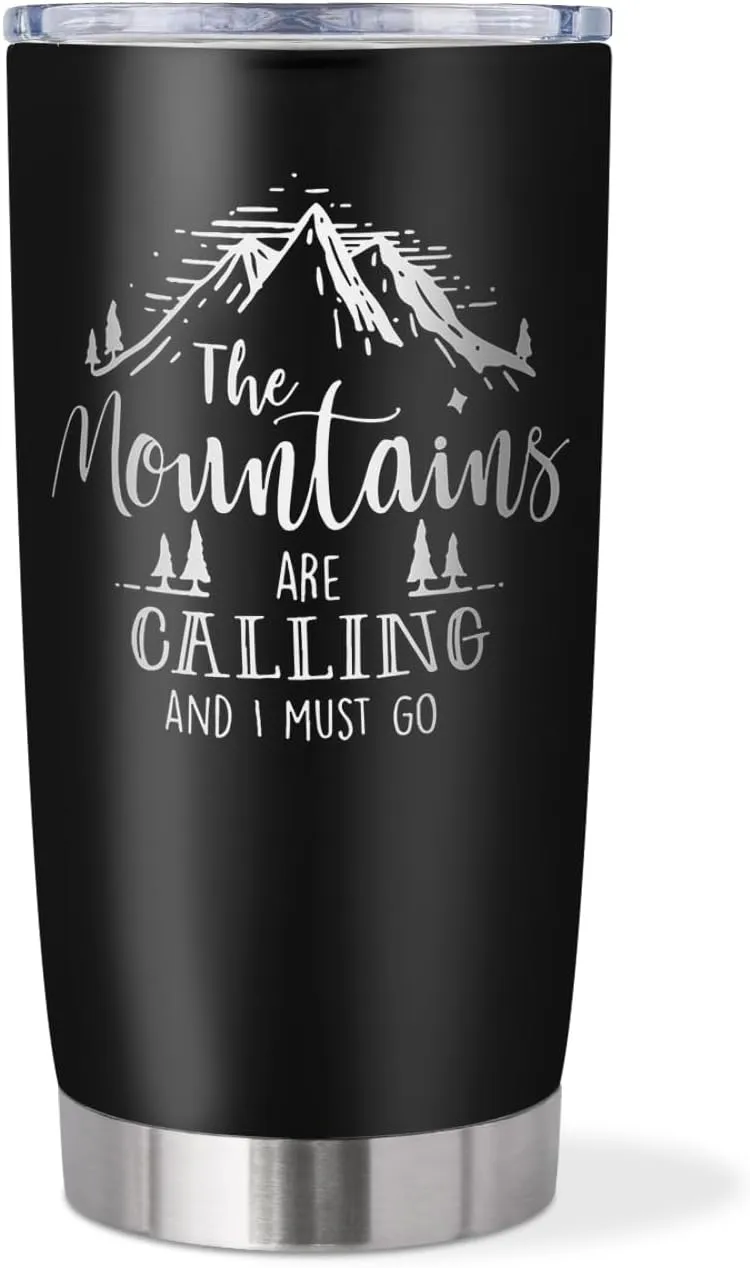 Best Gifts For Outdoor Lovers, The Mountains Are Calling 20oz Tumbler Cup, Gifts For Outdoor Enthusiasts, Mountain Coffee Mug, Climber Hiking Gifts, Mountaineering Camping Gift Ideas