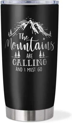 Best Gifts For Outdoor Lovers, The Mountains Are Calling 20oz Tumbler Cup, Gifts For Outdoor Enthusiasts, Mountain Coffee Mug, Climber Hiking Gifts, Mountaineering Camping Gift Ideas