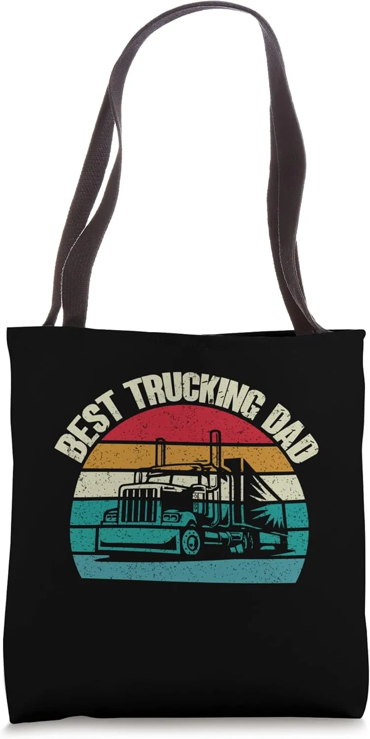 Best Trucking Dad Truck Driver Trucker Tote Bag