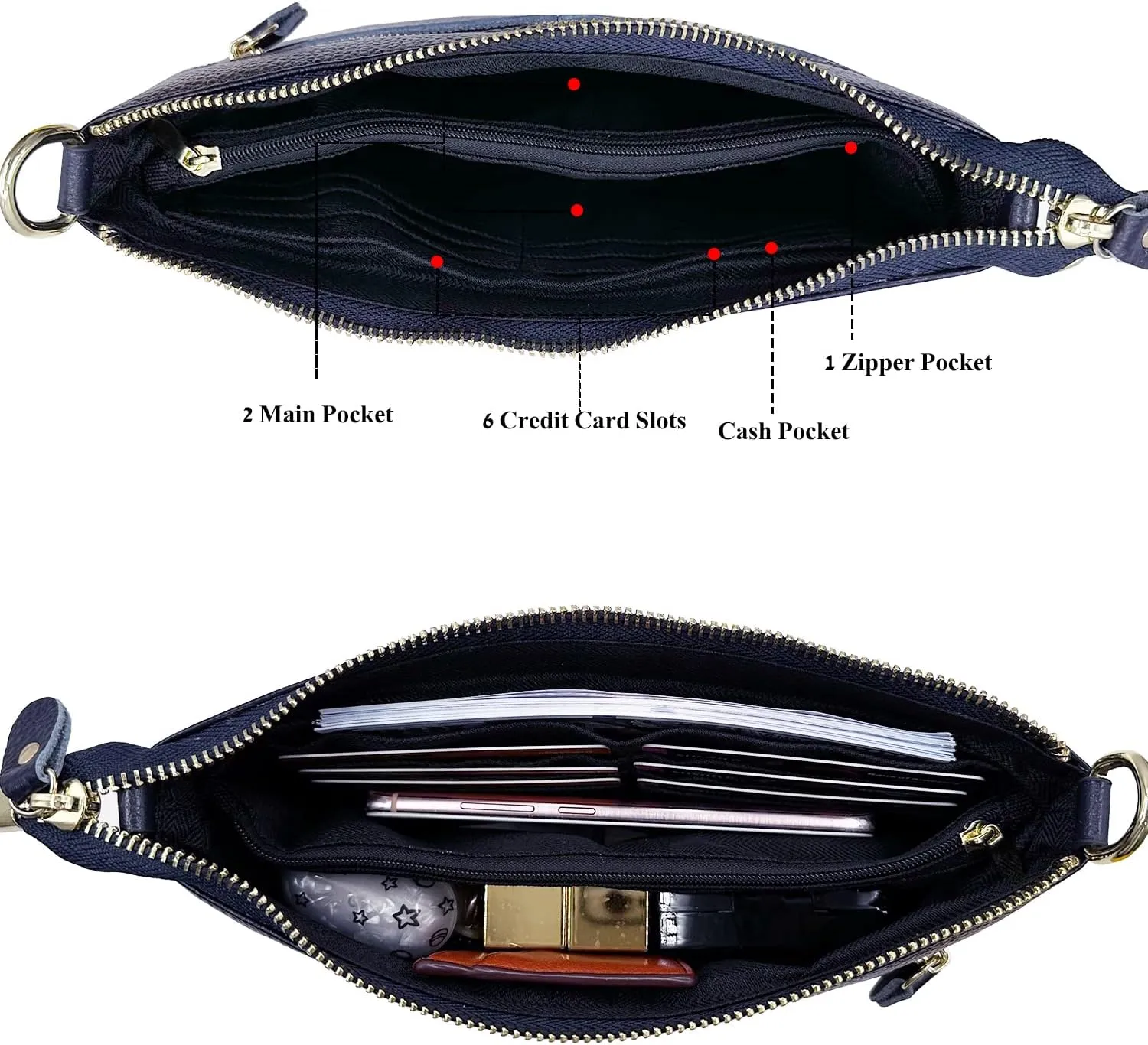 Beurlike Leather Wristlet Wallet Clutch Purses For Women Small Crossbody Phone Bags