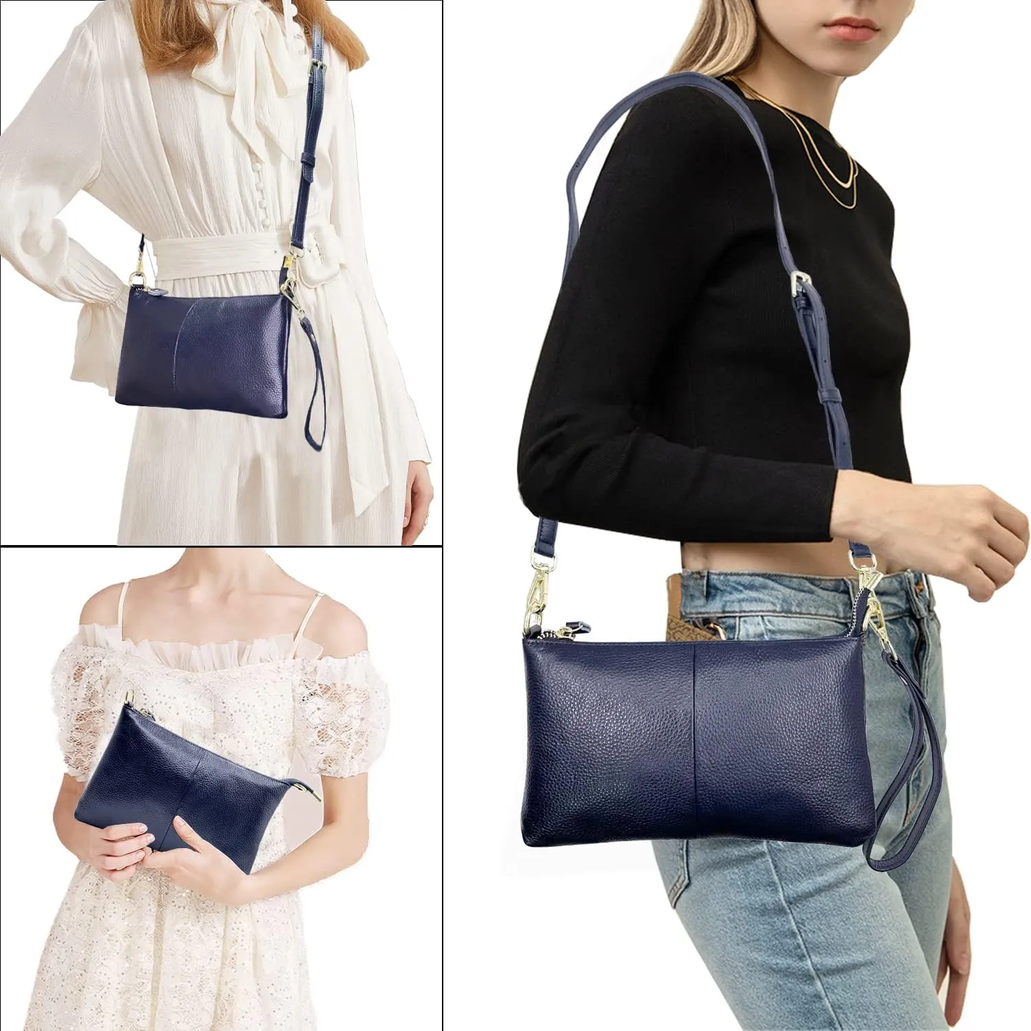 Beurlike Leather Wristlet Wallet Clutch Purses For Women Small Crossbody Phone Bags