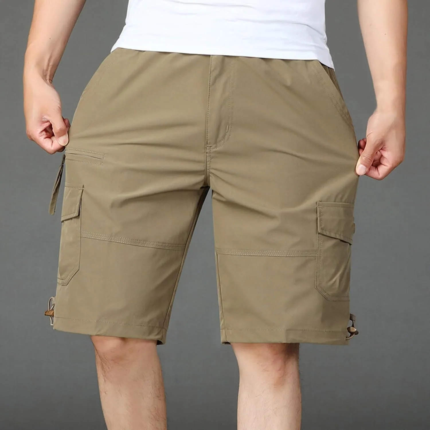 Big and Tall Cargo Shorts for Men Reinforced Stitching Stretch Fabric Workwear Utility Pockets Casual Daily Wear