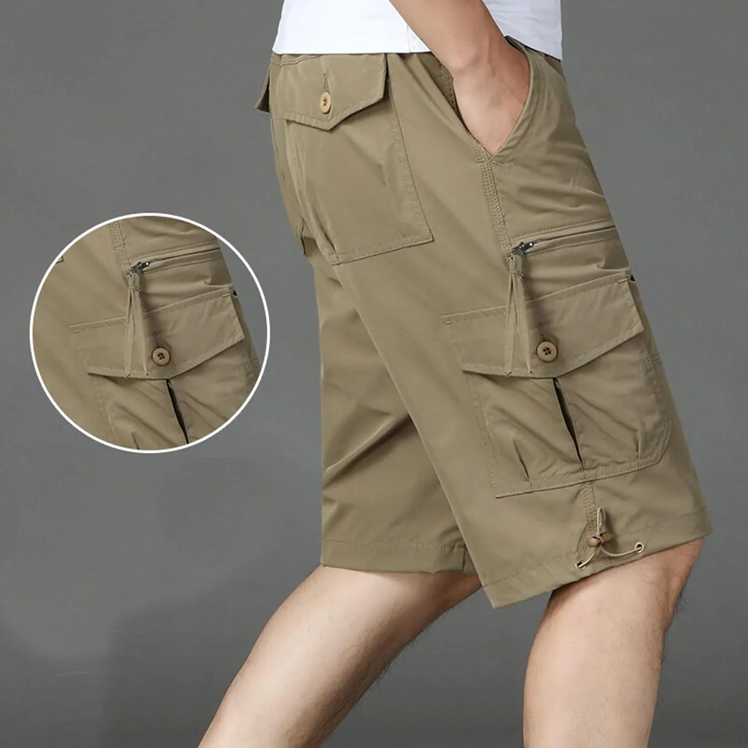 Big and Tall Cargo Shorts for Men Reinforced Stitching Stretch Fabric Workwear Utility Pockets Casual Daily Wear