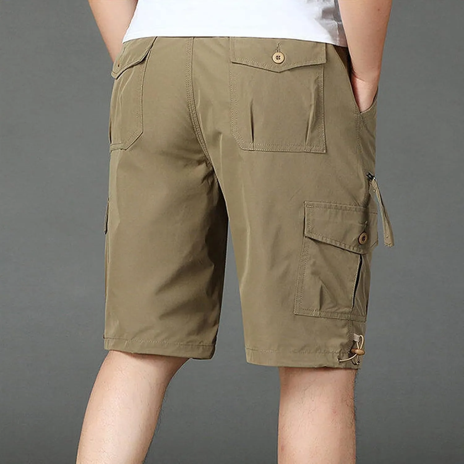 Big and Tall Cargo Shorts for Men Reinforced Stitching Stretch Fabric Workwear Utility Pockets Casual Daily Wear