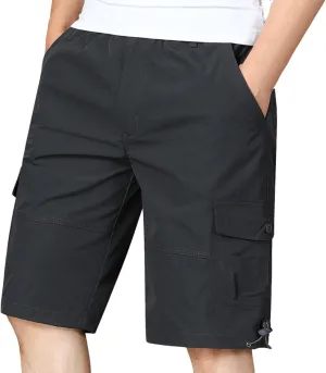 Big and Tall Cargo Shorts for Men Reinforced Stitching Stretch Fabric Workwear Utility Pockets Casual Daily Wear
