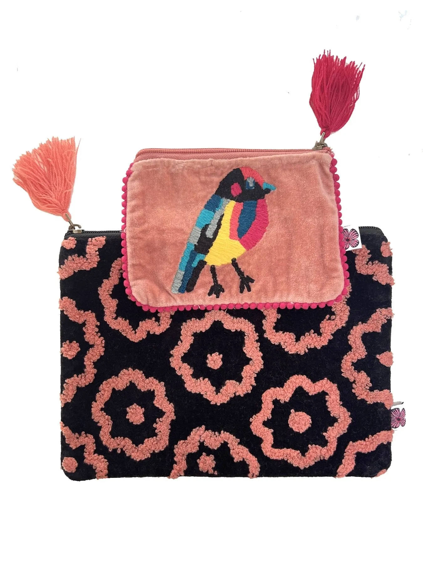 Bird velvet pouch SET