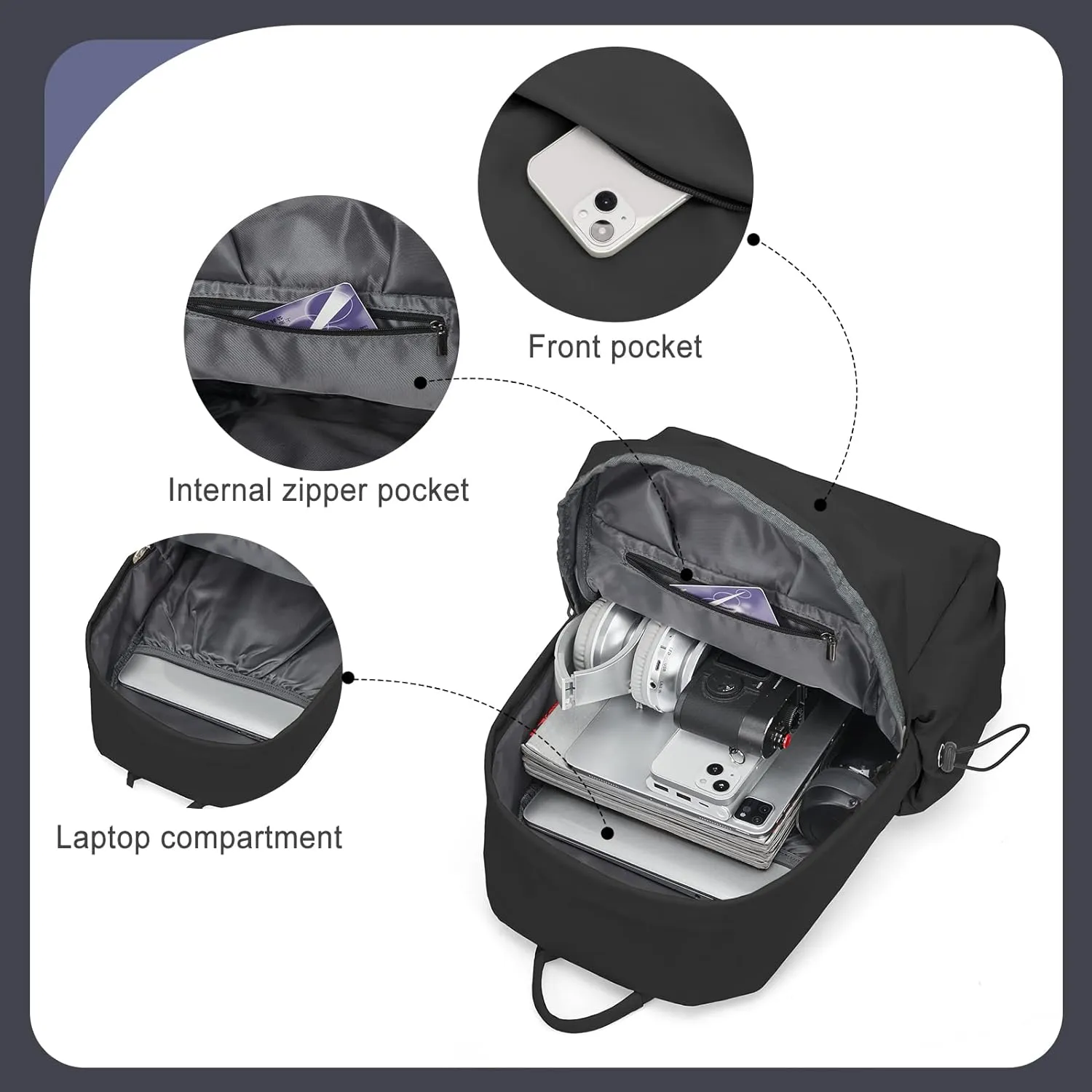 Black Backpack for Women Small Backpacks for School Bag School Backpack for College Bookbag for Women Waterproof Gym Backpack for Men Book Bags