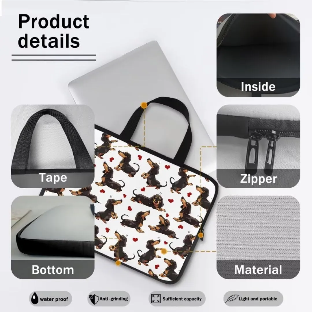 Black Gold Marble Laptop Sleeve Case for Women Multifuntional Tablet Business Carrying Handbag Lightweight Laptop Bag for Men Travel Office-12 inch
