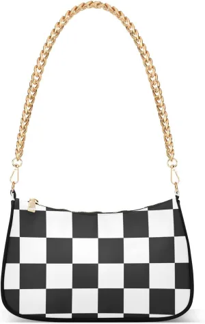 Black-white Checkerboard Crossbody Bags for Women Tote Bag Women's Shoulder Handbags Clutch Purses for Women