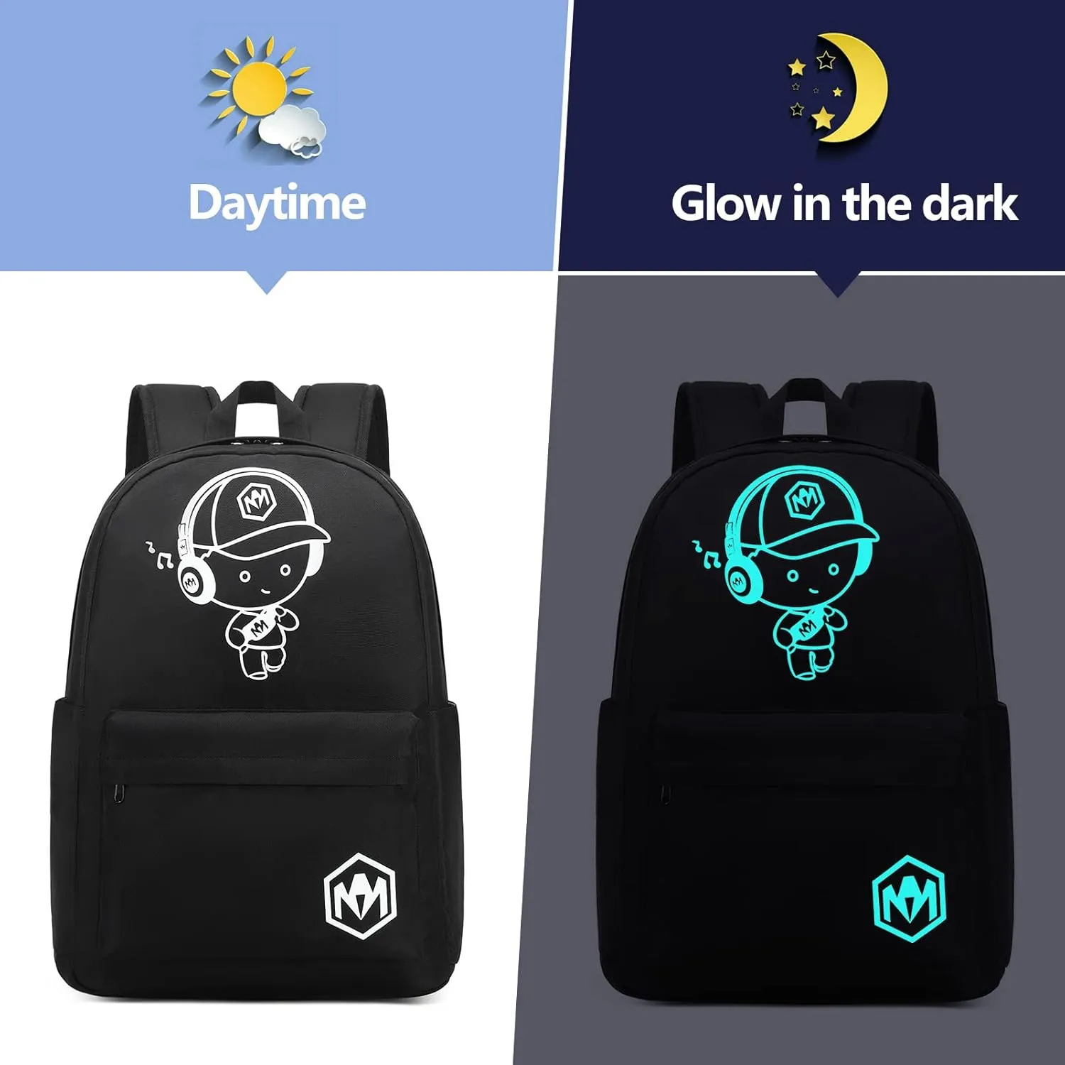Bluboon School Backpack for Boys Teens Bookbag Travel Daypack Kids Lunch Bag Pencil Case