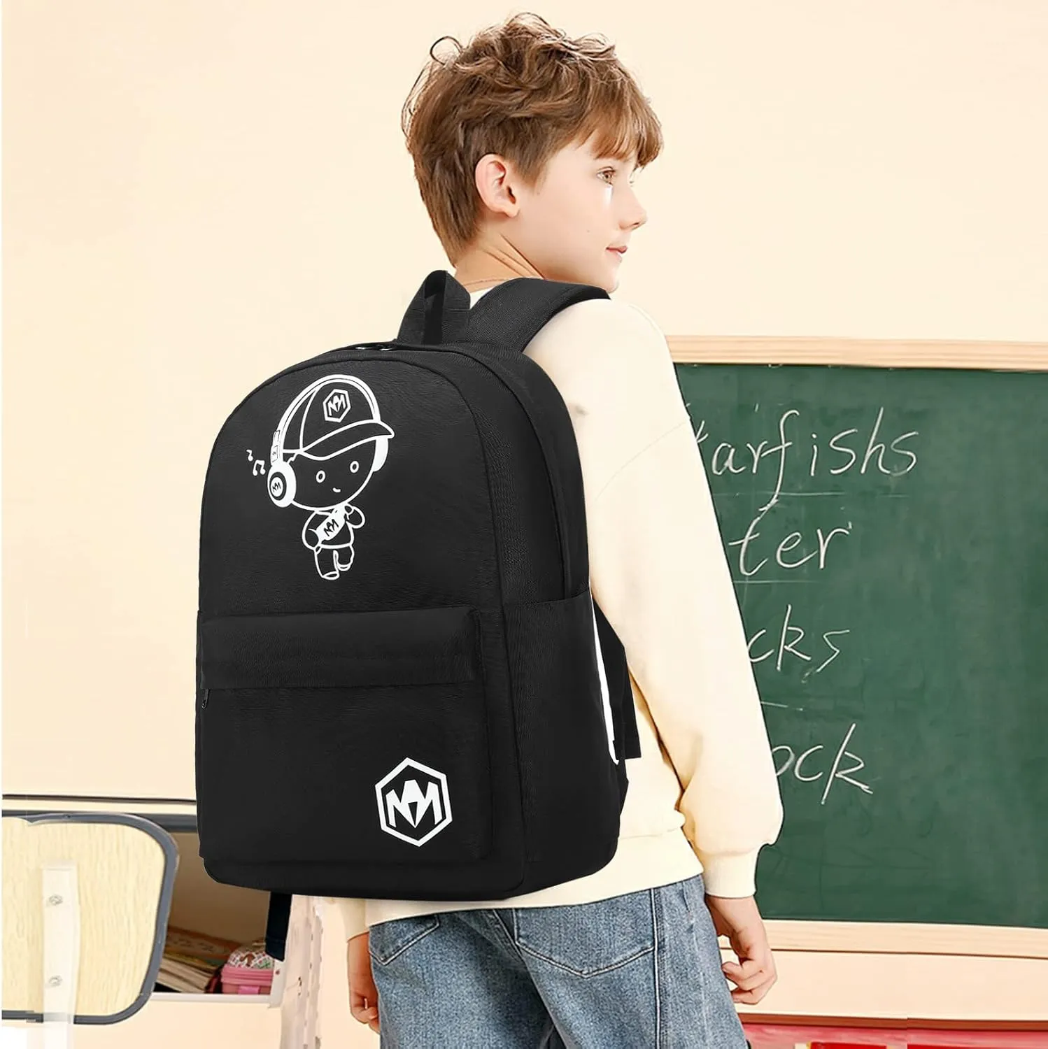 Bluboon School Backpack for Boys Teens Bookbag Travel Daypack Kids Lunch Bag Pencil Case