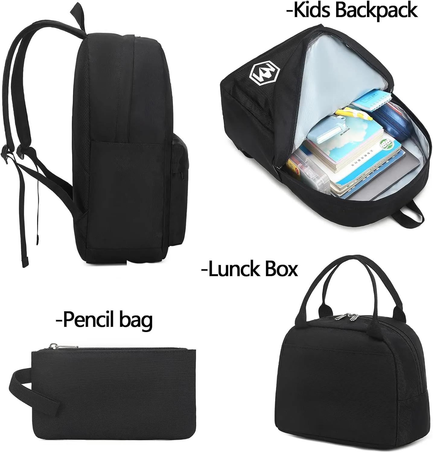 Bluboon School Backpack for Boys Teens Bookbag Travel Daypack Kids Lunch Bag Pencil Case