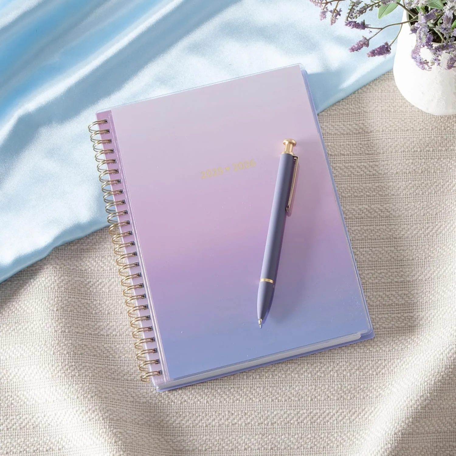 Blue Sky Color Me Courtney 2025-2026 Weekly and Monthly Academic Year Planner Calendar, July 2025 - June 2026, 5.875" x 8.625", Flexible Cover, Wirebound, Laminated Tabs, Storage Pocket, Lilac Haze