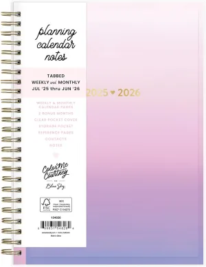 Blue Sky Color Me Courtney 2025-2026 Weekly and Monthly Academic Year Planner Calendar, July 2025 - June 2026, 5.875" x 8.625", Flexible Cover, Wirebound, Laminated Tabs, Storage Pocket, Lilac Haze