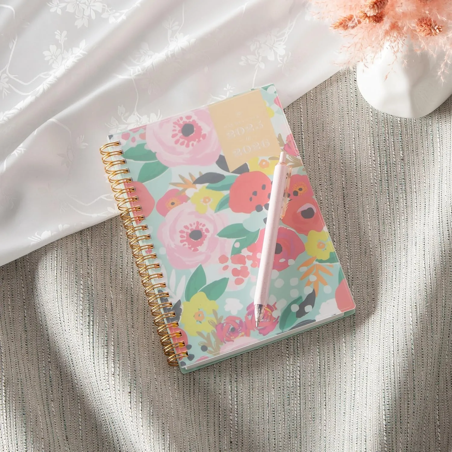 Blue Sky Day Designer 2025-2026 Weekly and Monthly Academic Year Planner Calendar, July 2025 - June 2026, 5" x 8", Flexible Cover, Laminated Tabs, Storage Pocket, Includes Stickers, Secret Garden Mint