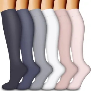 BLUEENJOY Compression Socks for Women & Men Circulation (6 pairs) - Best Support for Medical,Running,Nursing,Athletic
