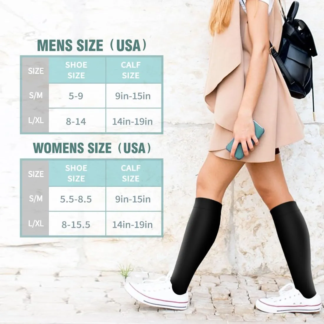 BLUEENJOY Copper Compression Socks for Women & Men (6 pairs) - Best Support for Nurses, Running, Hiking, Recovery