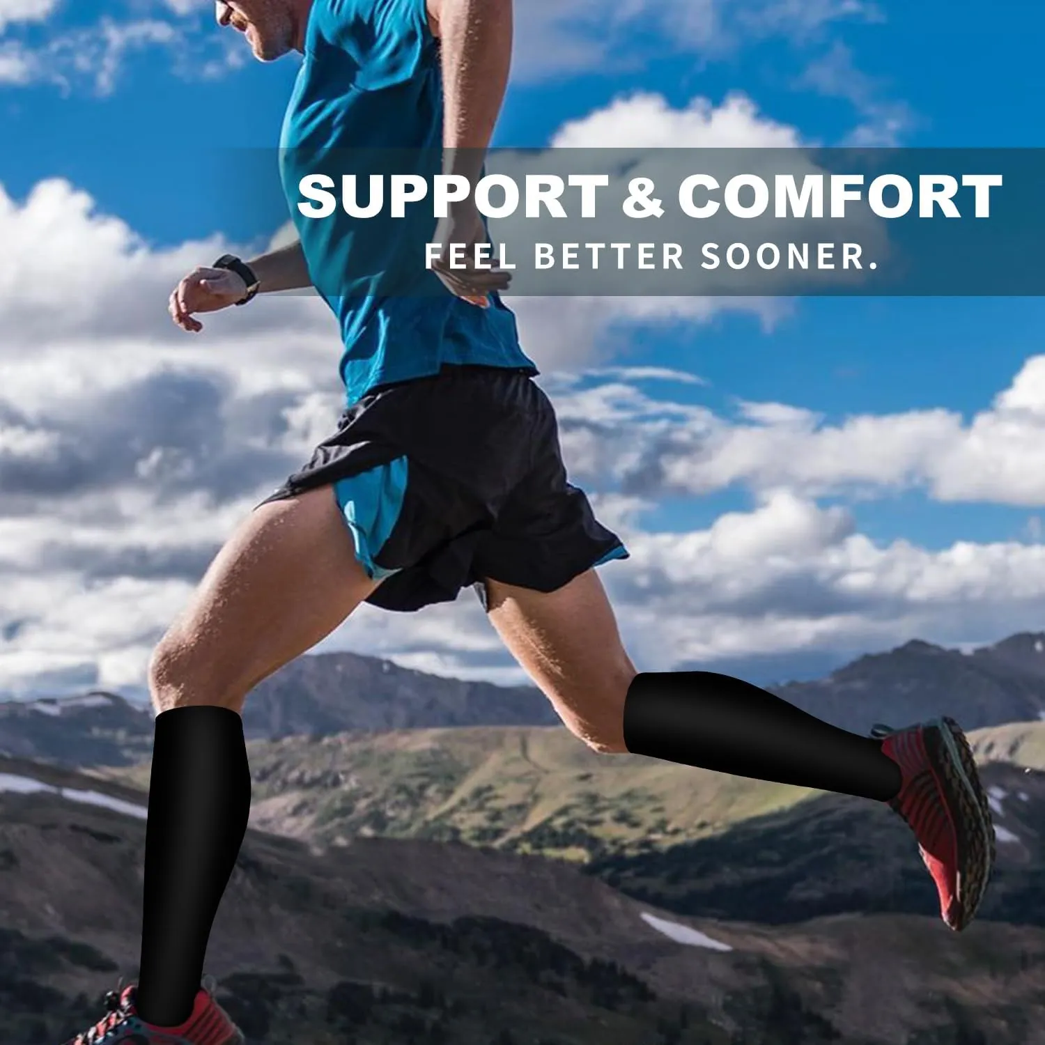 Bluemaple 6 Pack Copper Compression Socks for Women and Men Circulation-Best Support for Medical, Running,Nursing,Athletic