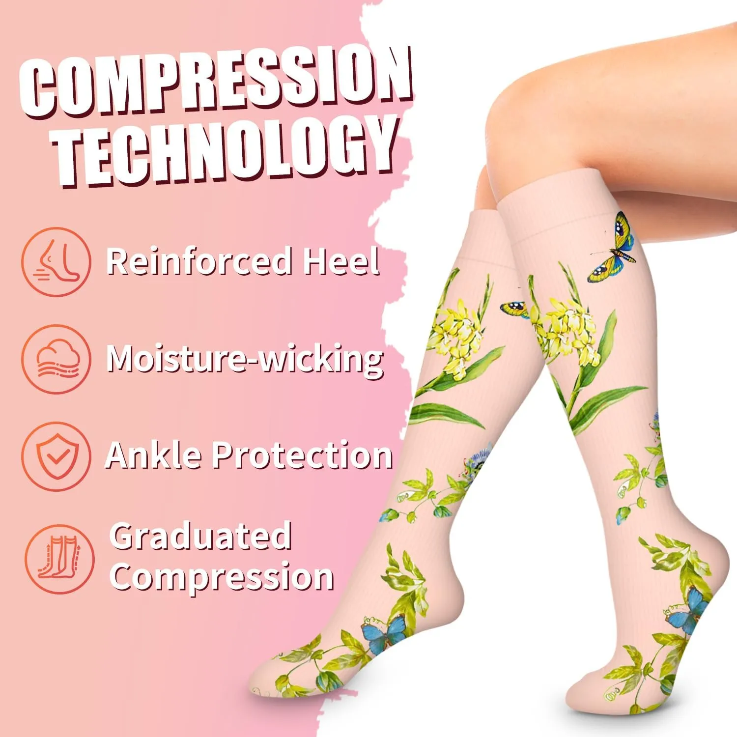 Bluemaple Copper Compression Socks For Women & Men Circulation - Best for Running,Nursing,Hiking,Flight&Travel