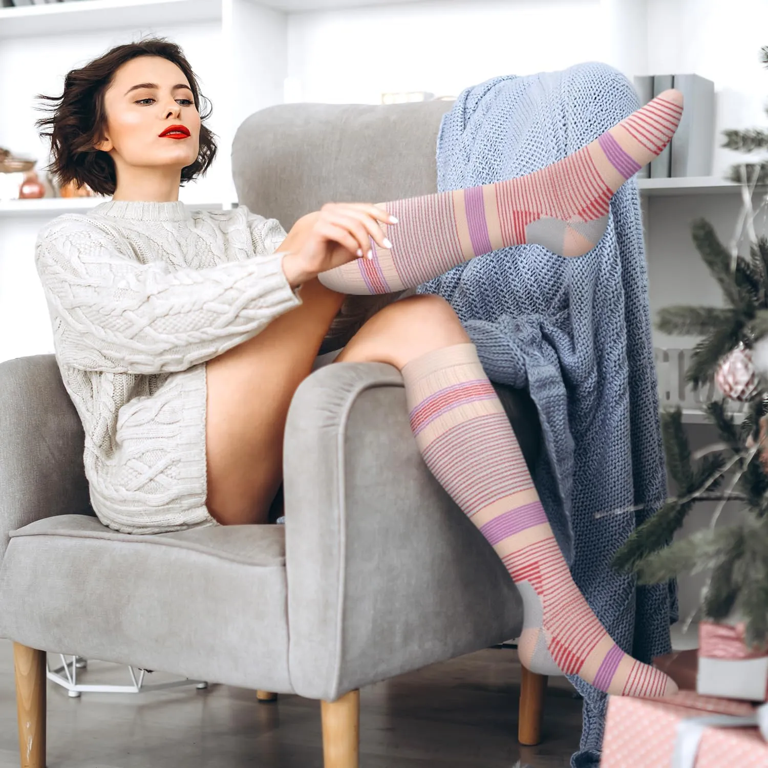 Bluemaple Copper Compression Socks For Women & Men Circulation - Best for Running,Nursing,Hiking,Flight&Travel