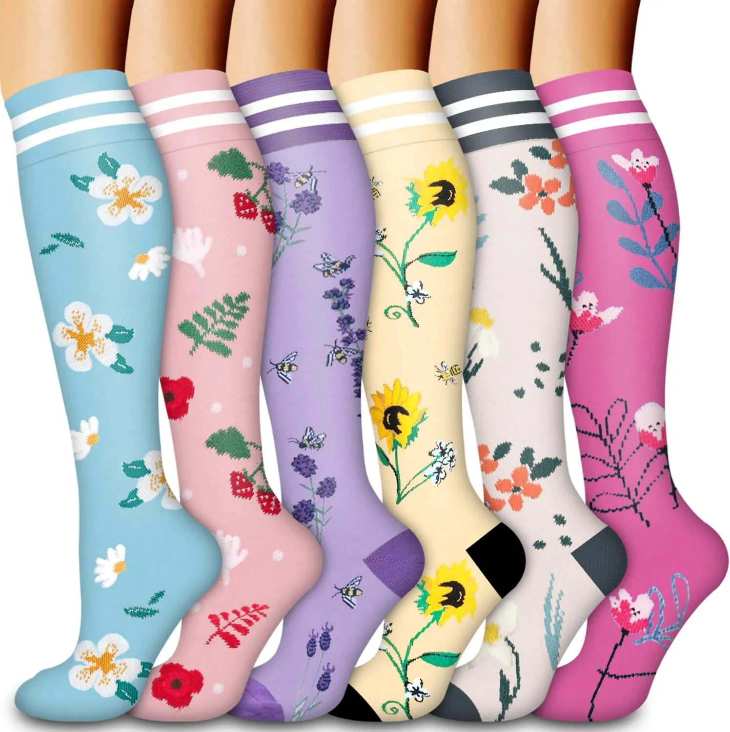 Bluemaple Copper Compression Socks For Women & Men Circulation - Best for Running,Nursing,Hiking,Flight&Travel