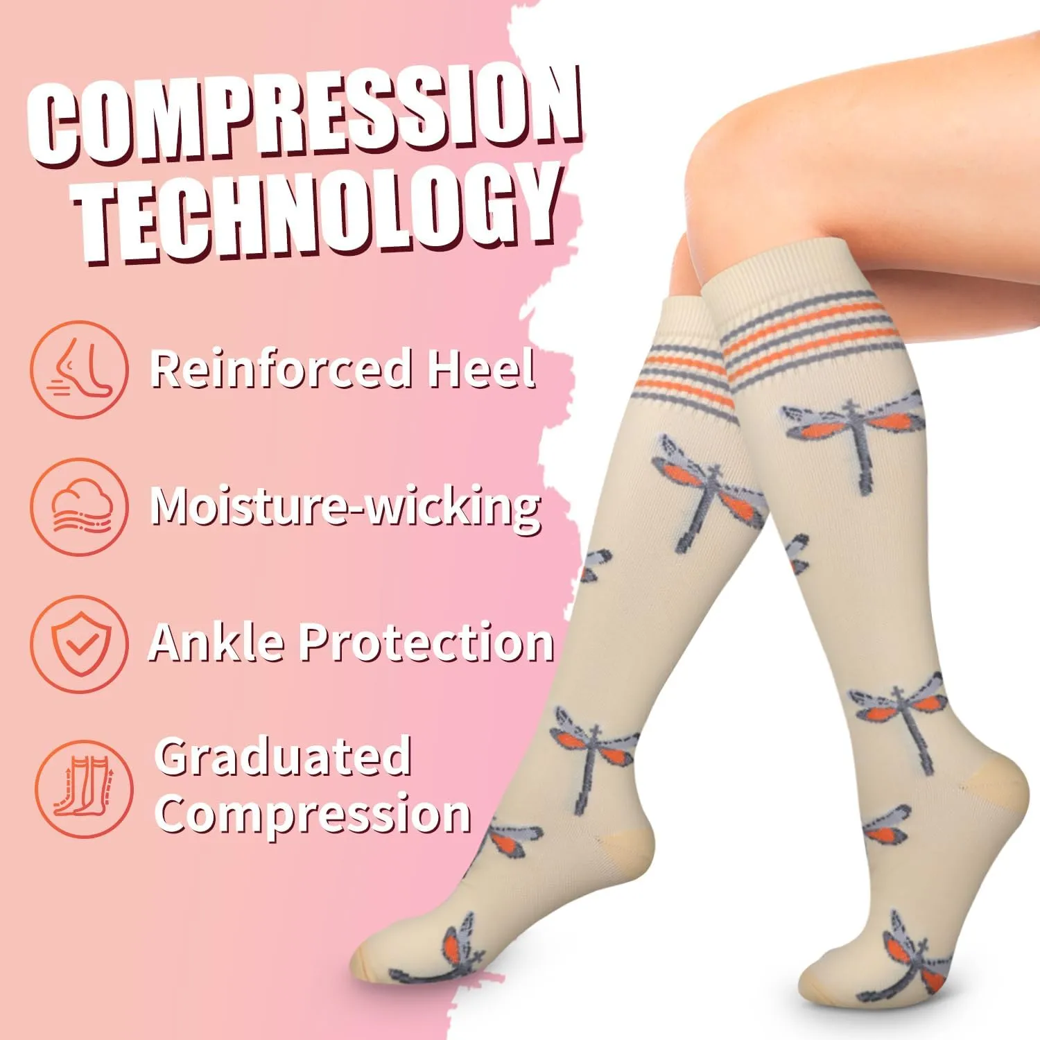 Bluemaple Copper Compression Socks For Women & Men Circulation - Best for Running,Nursing,Hiking,Flight&Travel