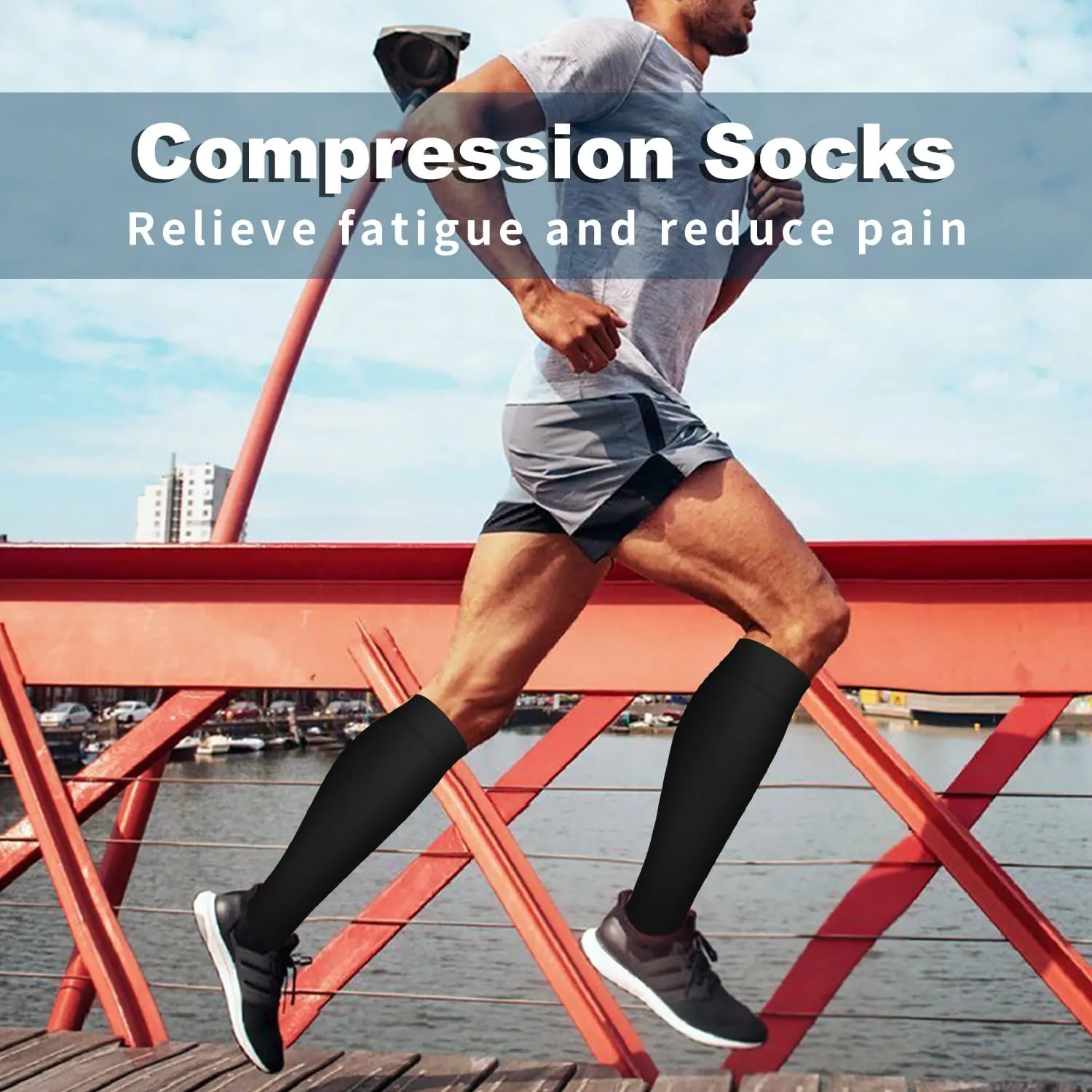 Bluemaple Copper Compression Socks For Women & Men Circulation - Best for Running,Nursing,Hiking,Flight&Travel