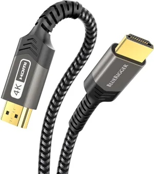 BlueRigger 4K HDMI Cable (25FT, 4K 60Hz HDR, High Speed 18 Gbps, eARC, Nylon Braided Cord) - Compatible with PS5, PS4, Xbox, Roku, Apple TV, HDTV, Blu-ray, PC