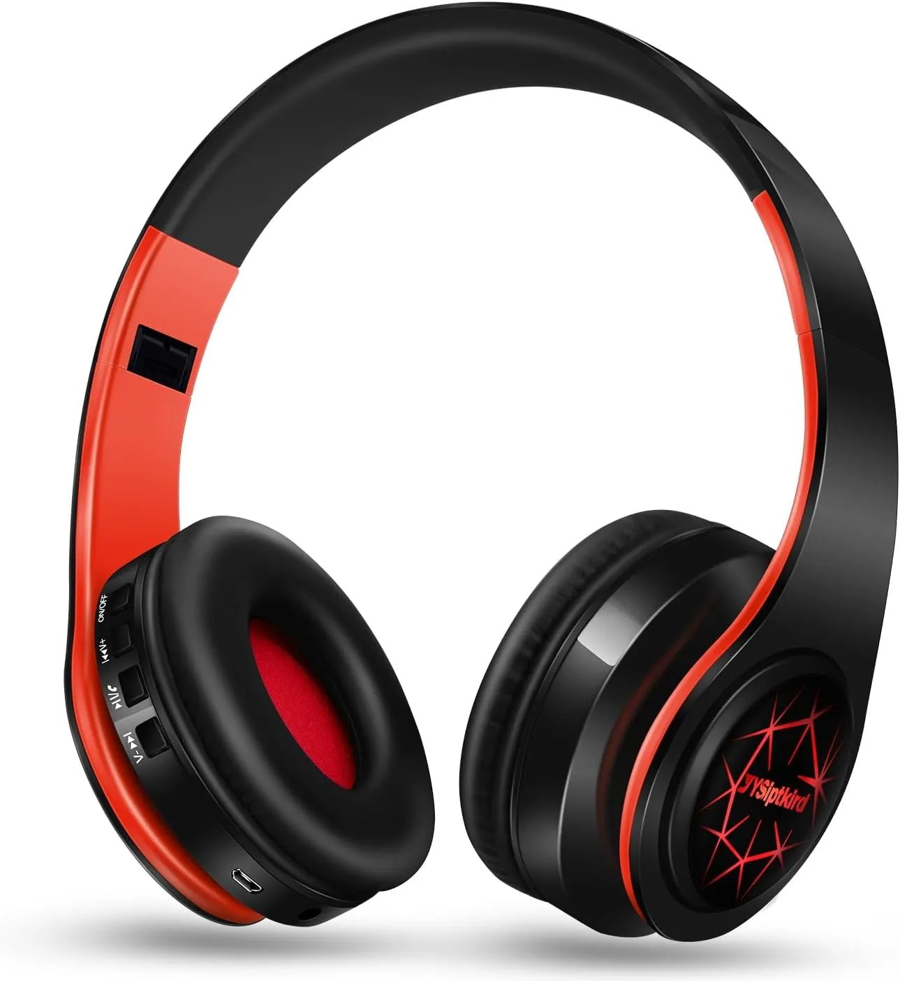 Bluetooth Headphones, Chat- Comfortable Over Ear Stereo Headphones,7 Breathing Led Lights up, Wireless Headset for Adult Teen Kid for Phone/Samsung/Pad/PC/Android/Laptop/TV (Orange)