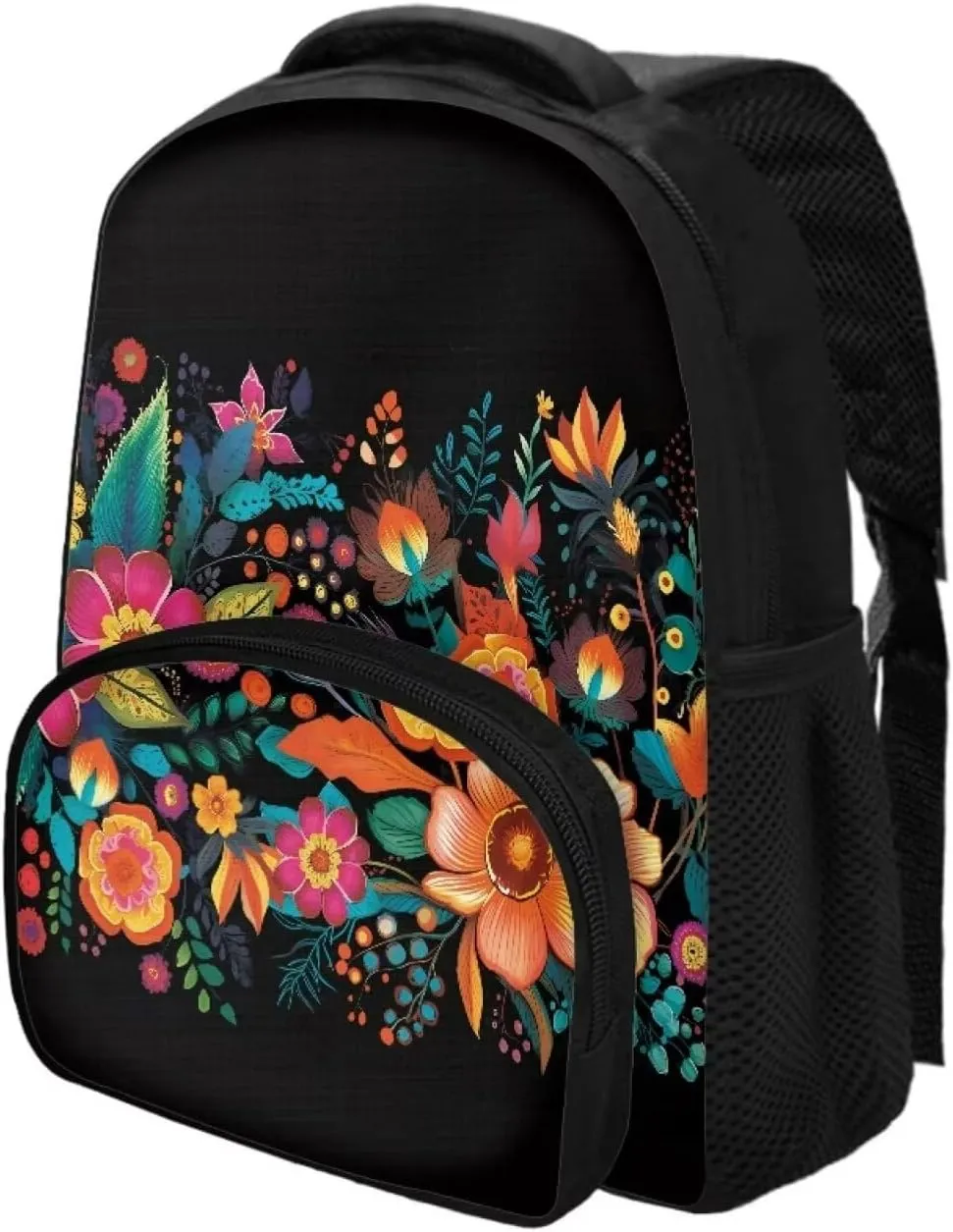 Boho Flower Backpack for Kids Girls Large-Capacity School Bag Middle School Bookbag Casual Daypack Laptop Portable Bagpack for Travel