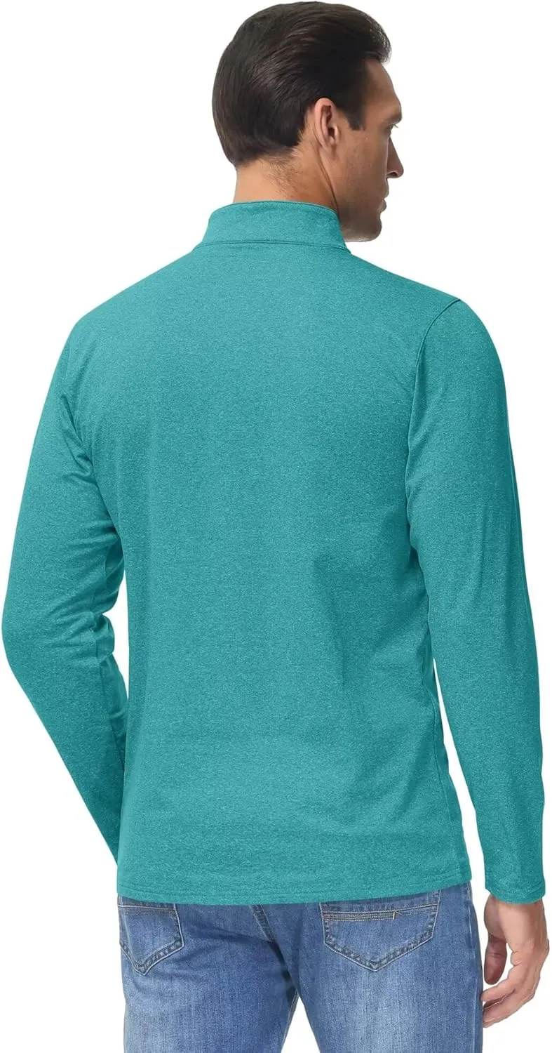 Boladeci Men's Quarter Zip Pullover Premium Fleece Lined Heather Long Sleeve Golf Shirts Midweight 1/4 Half Zip Sweatshirts