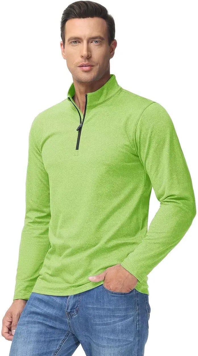 Boladeci Men's Quarter Zip Pullover Premium Fleece Lined Heather Long Sleeve Golf Shirts Midweight 1/4 Half Zip Sweatshirts