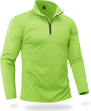 Boladeci Men's Quarter Zip Pullover Premium Fleece Lined Heather Long Sleeve Golf Shirts Midweight 1/4 Half Zip Sweatshirts