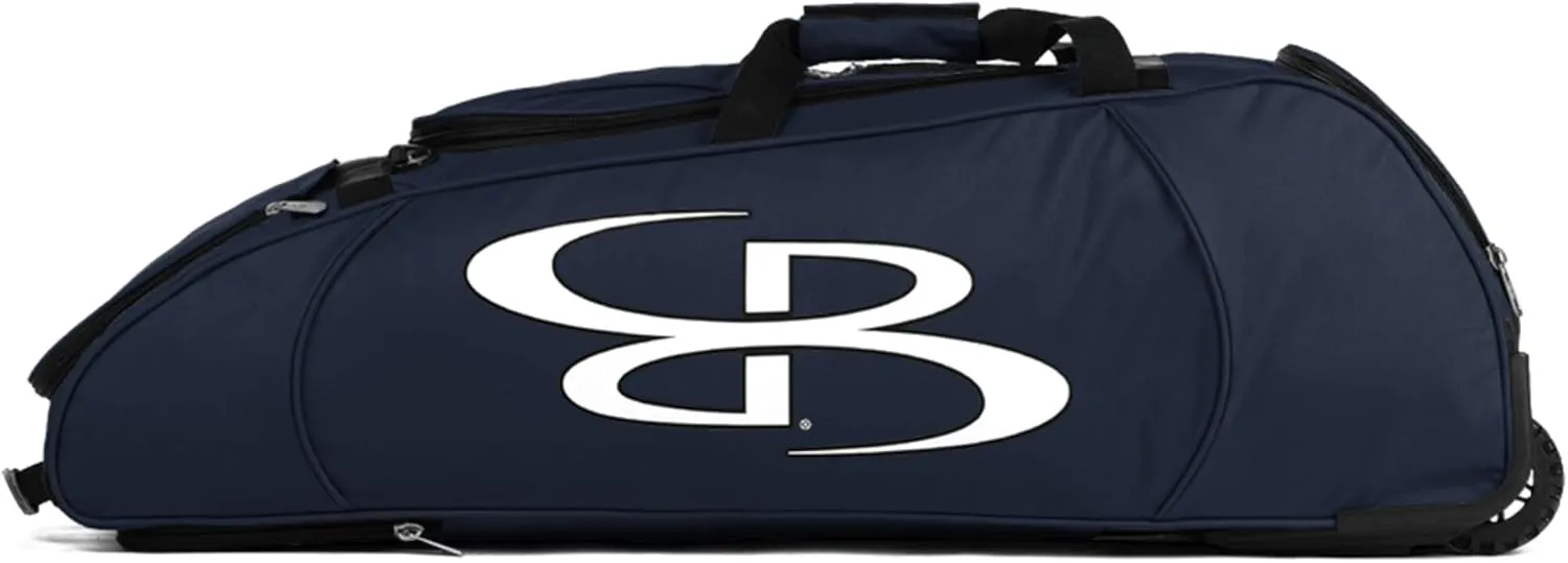 Boombah Spartan Rolling Bat Bag - 38" x 12-1/2" x 12" - Multiple Colors Options - Holds 4 Bats and Much More