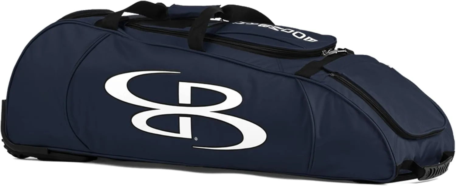 Boombah Spartan Rolling Bat Bag - 38" x 12-1/2" x 12" - Multiple Colors Options - Holds 4 Bats and Much More