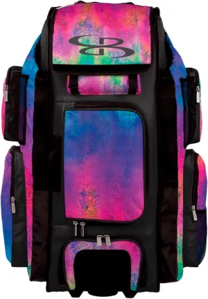 Boombah Superpack XL Rolling Bat Bag - 36" x 16" x 23.5" - Telescopic Handle - Holds 8 Bats - Wheeled Version - Blast Multi