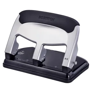 Bostitch Office EZ Squeeze Heavy Duty 3 Hole Punch, 40-Sheet Capacity, Use Less Force, Perfect for Home Office School Supplies, Sleek Design, Silver