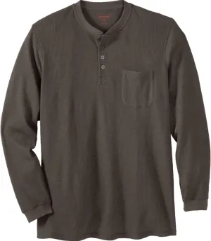 Boulder Creek by Kingsize Men's Big & Tall Tall Thermal Pocket Longer-Length Henley