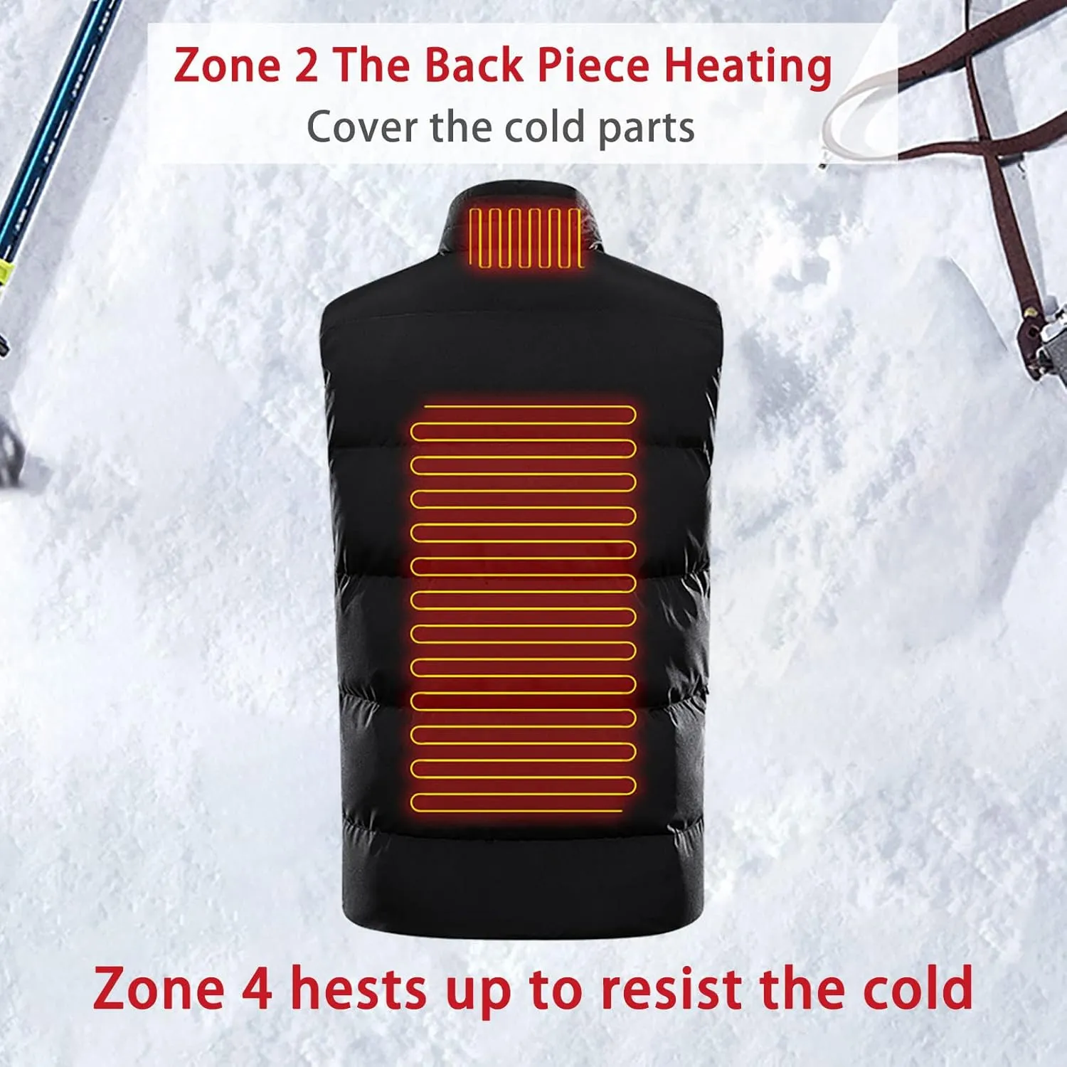 BOXIACEY Heated Vest Winter Thermal Lightweight Vests Zipper Heating Jacket Warming Clothes Heated Vest for Men Women