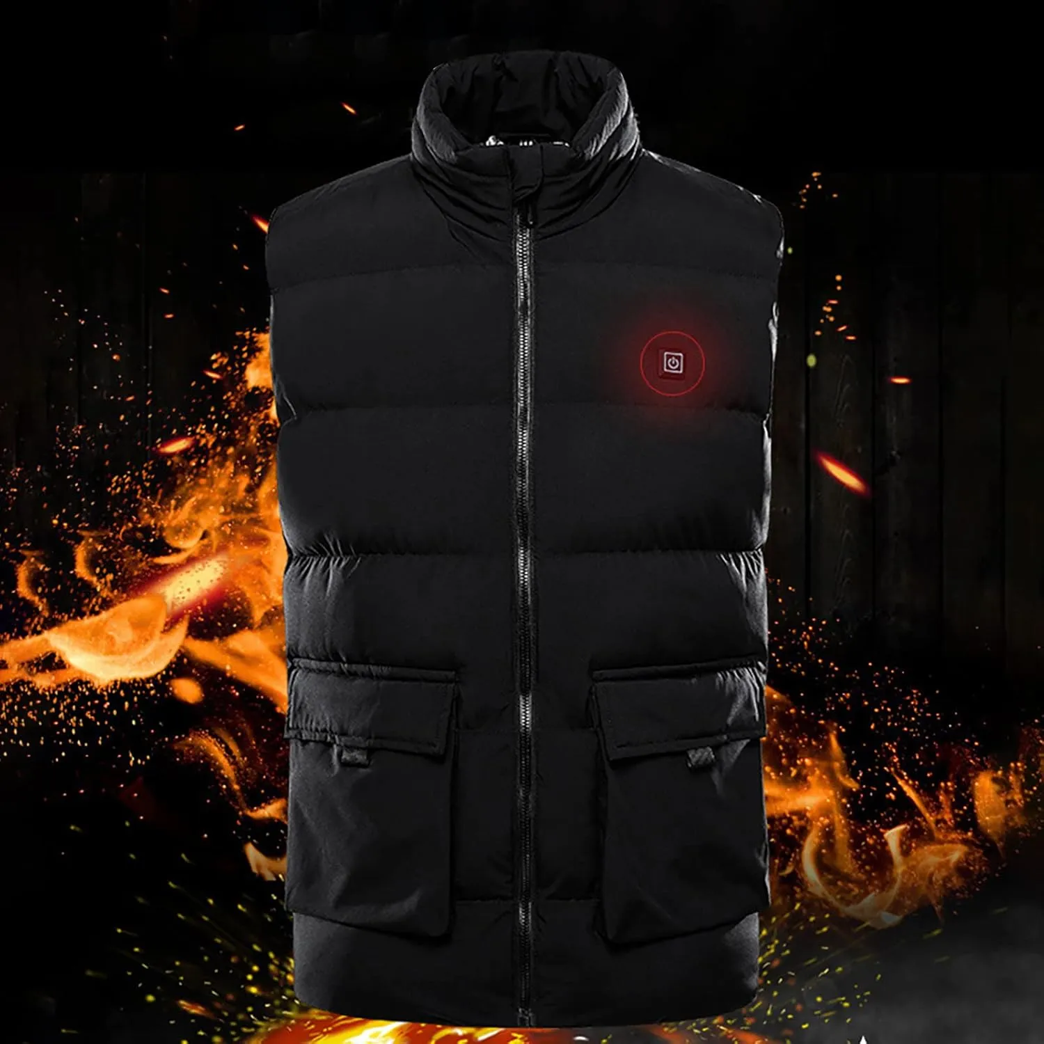 BOXIACEY Heated Vest Winter Thermal Lightweight Vests Zipper Heating Jacket Warming Clothes Heated Vest for Men Women