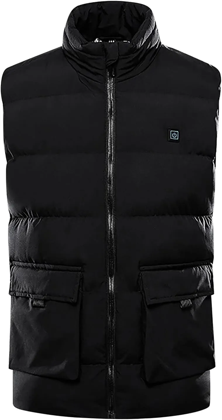 BOXIACEY Heated Vest Winter Thermal Lightweight Vests Zipper Heating Jacket Warming Clothes Heated Vest for Men Women