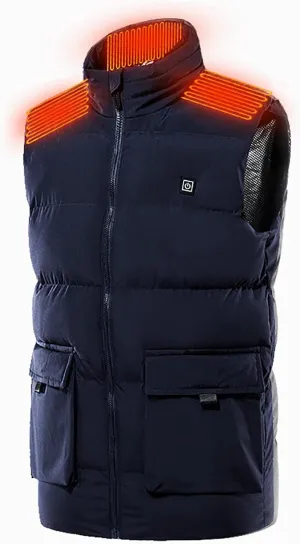 BOXIACEY Heated Vest Winter Thermal Lightweight Vests Zipper Heating Jacket Warming Clothes Heated Vest for Men Women