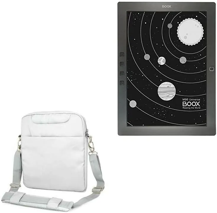 BoxWave Case Compatible with Onyx Boox M96 - Encompass Urban Bag, Over Shoulder Messenger Straps Handle Bag Pockets - Cool Grey